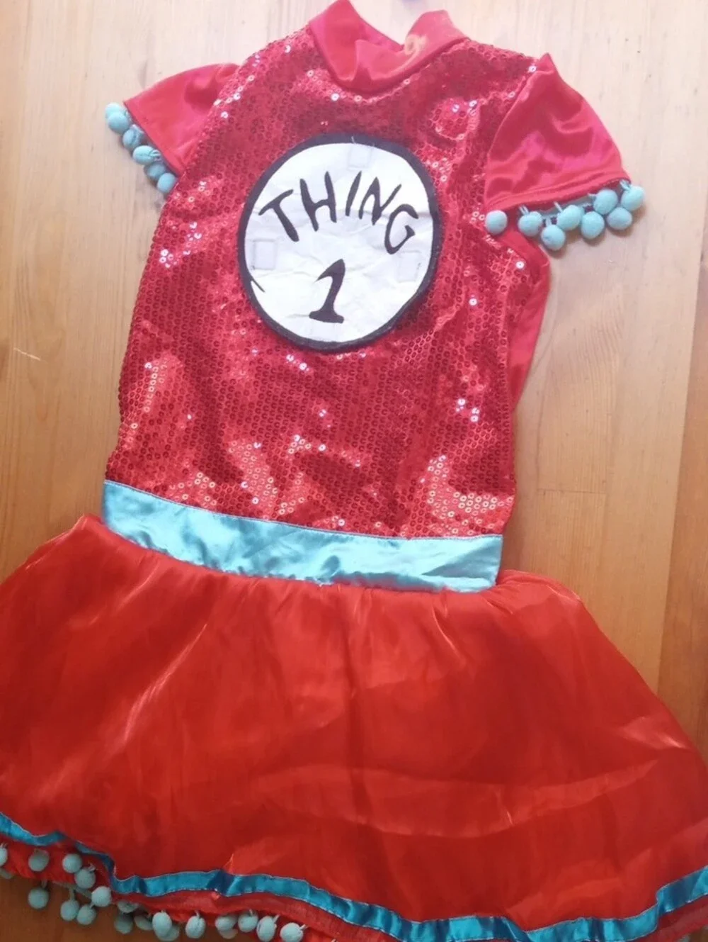 Dr. Seuss Red and Blue Thing 1 Girls Costume Dress